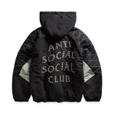 ANTI SOCIAL SOCIAL CLUB Studded Starter Jacket With Quilted Shoulders "Black"