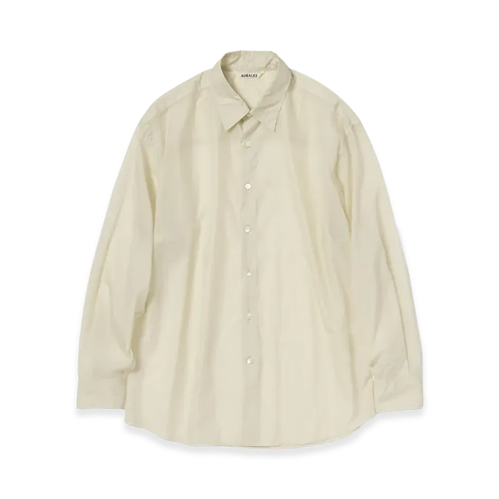 AURALEE Sheer Nylon Ripstop Shirt "Dusty Ivory"
