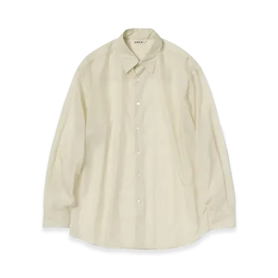 AURALEE Sheer Nylon Ripstop Shirt "Dusty Ivory"