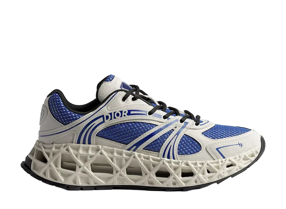Dior B35 NXXT Sneaker Suede Calfskin Technical Fabric and Technical Mesh "White/Blue"