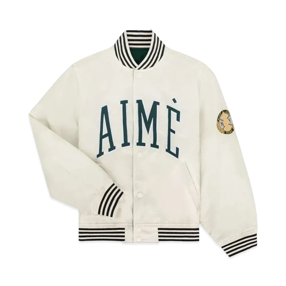 Aime Leon Dore Reversible Varsity Jacket "Cream & Green"