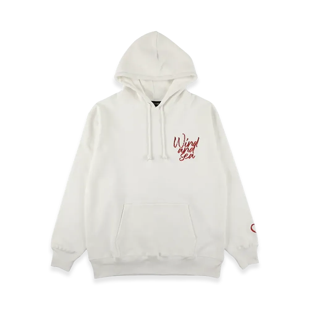 WIND AND SEA Heart Logo Hooded Sweatshirt "White"