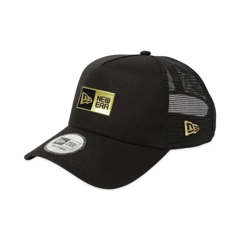 NEW ERA 9Forty A-Frame Tracker Box Logo TPU Logo "Black/Gold"