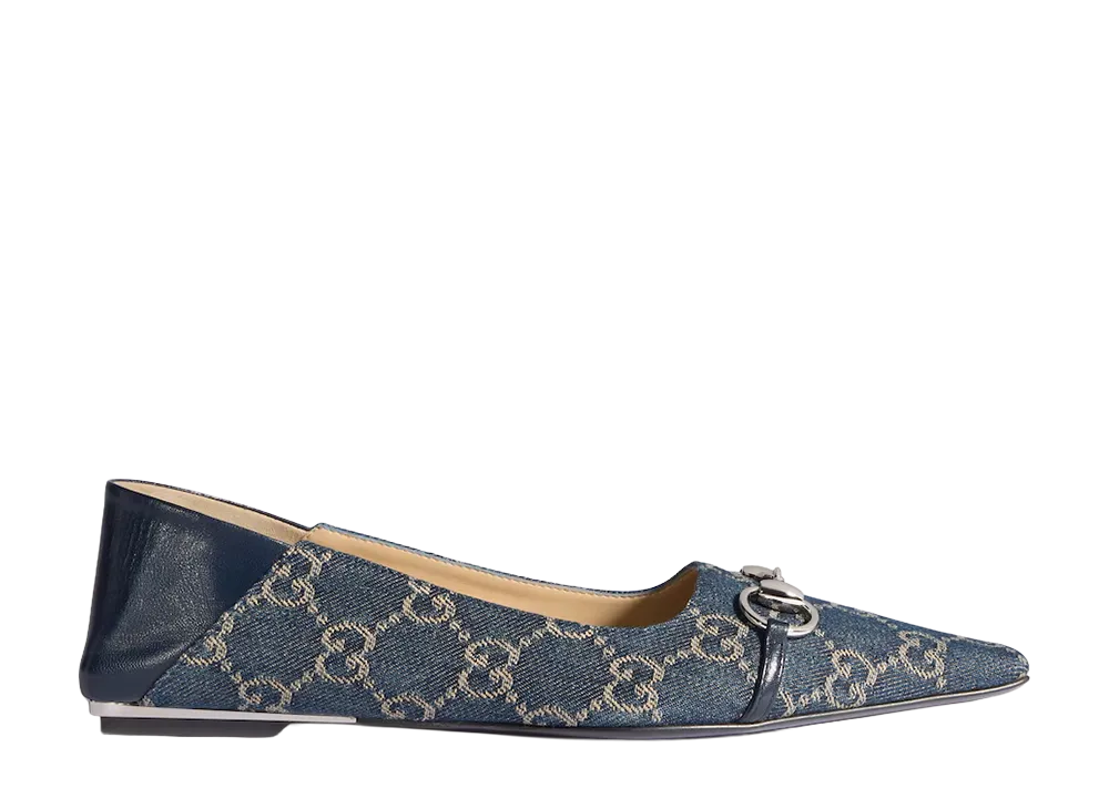 GUCCI Women's Vittoria Ballet Shoe "Dark Blue"