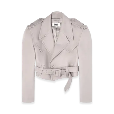 MM6 Maison Margiela Women's Felted Wool Jacket "Gray"