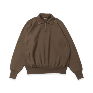A.PRESSE Vintage Half Zip Sweatshirt "Brown"