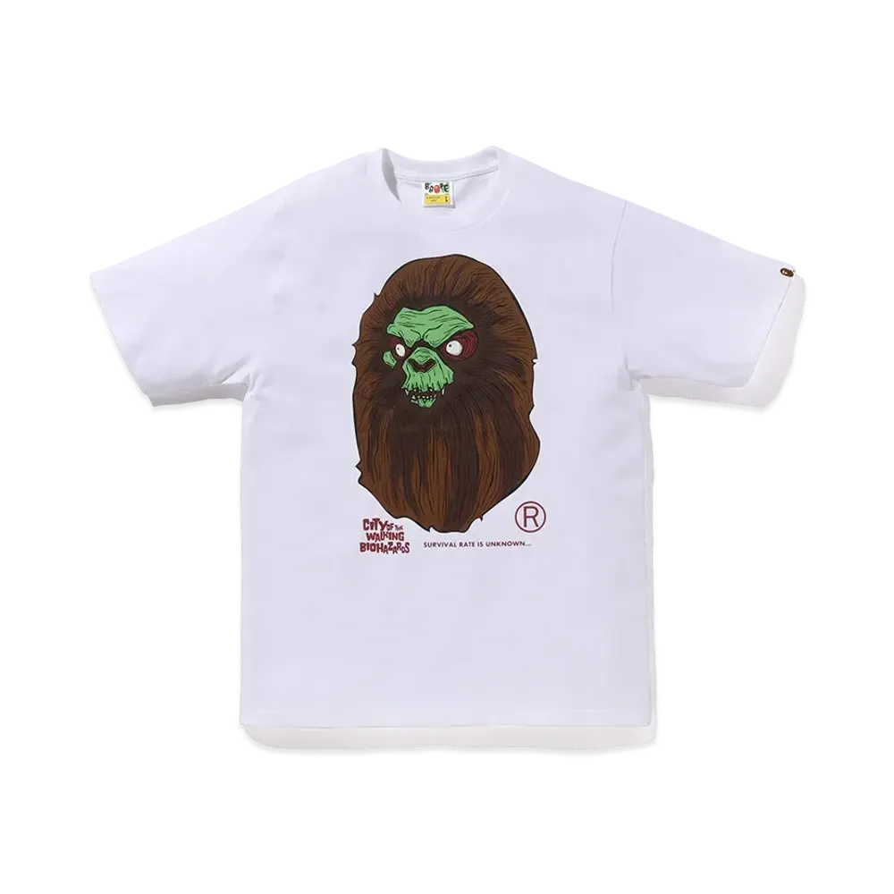 A BATHING APE Horror Mad Face Tee "White"