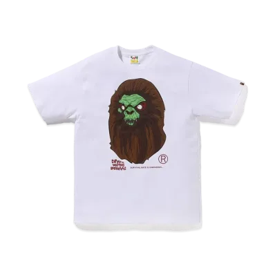 A BATHING APE Horror Mad Face Tee "White"