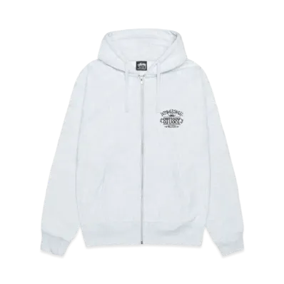 Stussy Worldwide Zip Hoodie "Ash Hether"