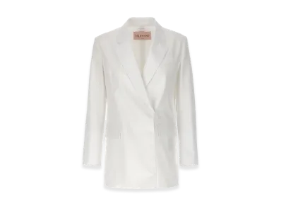 Valentino Women's Double-Breasted Blazer "White"