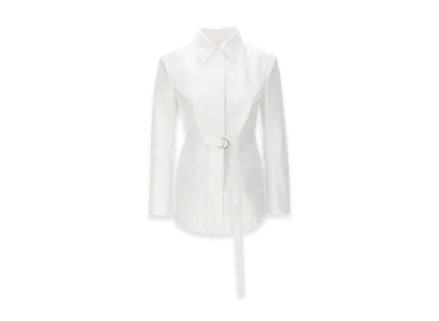 Valentino Women's Compact Popeline Pea Coat "White"