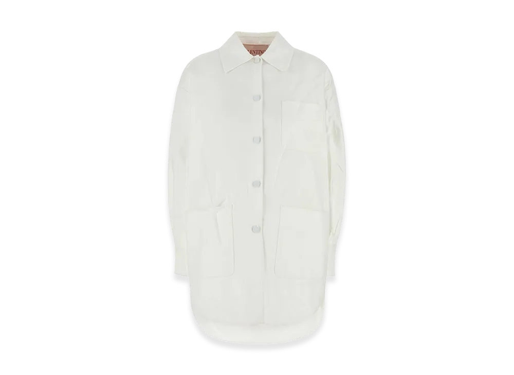 Valentino Women's Cotton Blend Oversize Jacket "White"