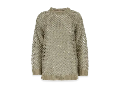 Valentino Women's Embellished Crochet Sweater "Green"