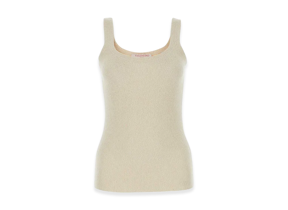 Valentino Women's Silk Tank Top "Sand/Beige"