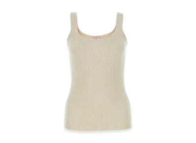 Valentino Women's Silk Tank Top "Sand/Beige"