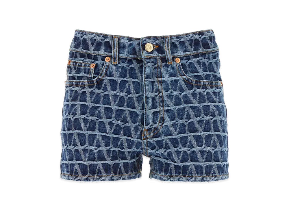 Valentino Women's Toile Iconographe Denim Shorts "Printed"