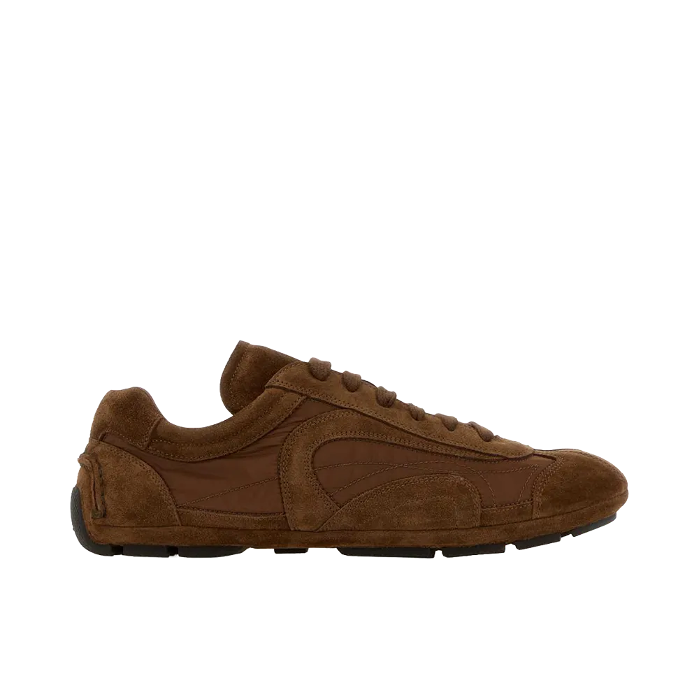 PRADA Suede and Re-Nylon Montecarlo Re-Edition 2005 Sneakers "Brown"