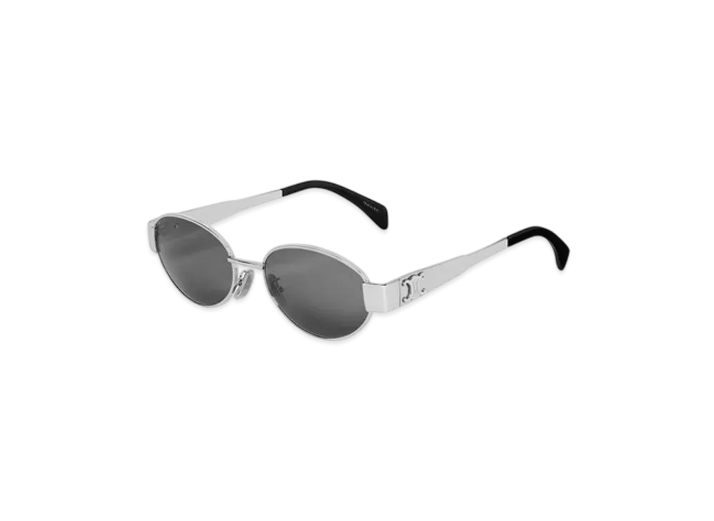 CELINE Triomphe Metal 01 Sunglasses in Metal "Silver/Smoke"