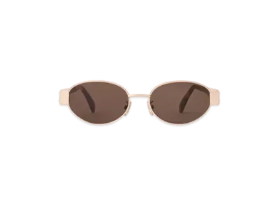 CELINE Triomphe Metal 01 Sunglasses In Metal "Rose Gold/Brown"