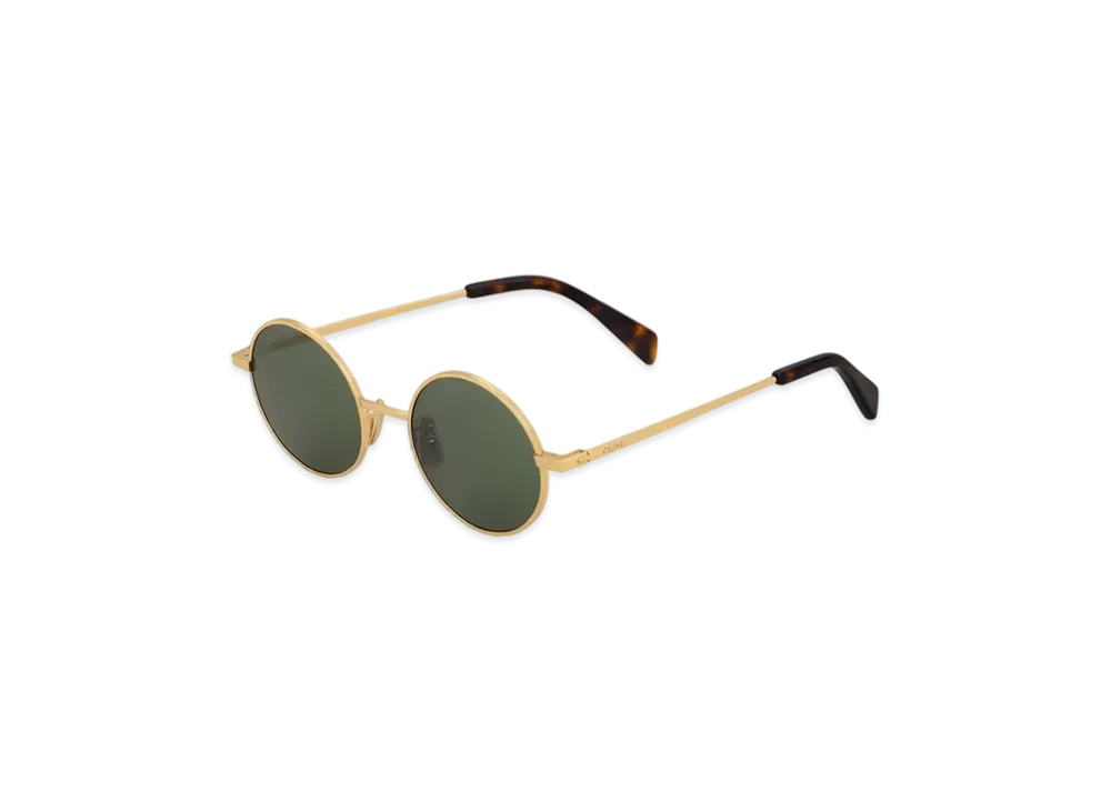 CELINE Metal Frame 26 Sunglasses in Metal "Gold/Green"