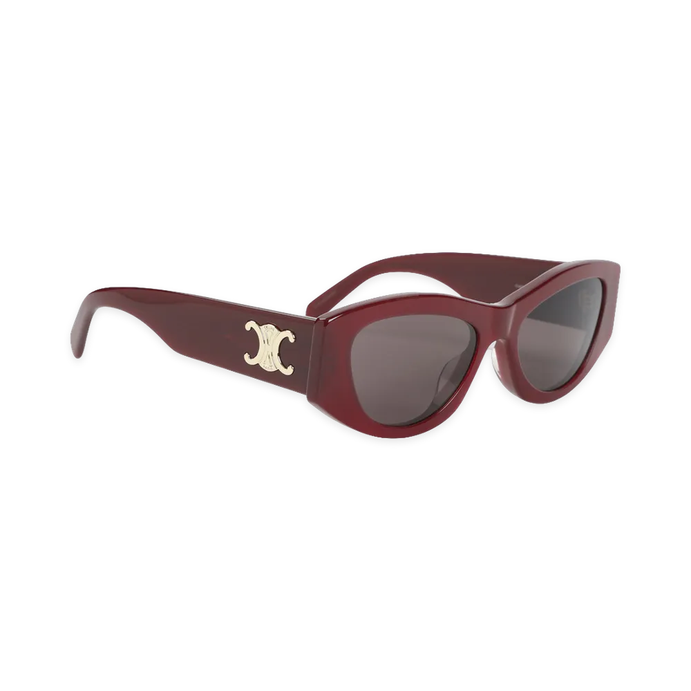 CELINE Women's Milky Triomphe Acetate Sunglasses "Burgundy"
