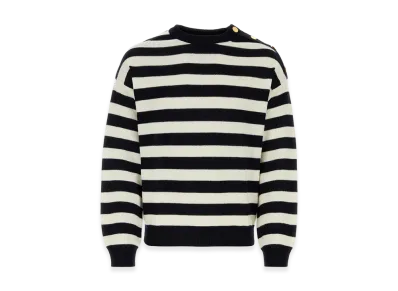 Valentino Embroidered Cotton Blend Sweater "Stripped"