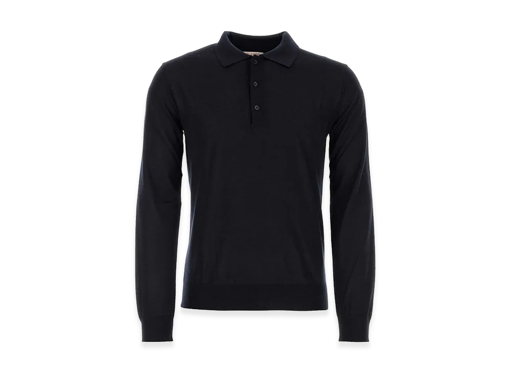 Valentino Cashmere Blend Polo Shirt "Midnight Blue"