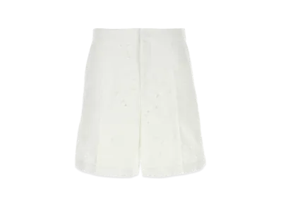 Valentino Cotton Blend Bermuda Shorts "White"