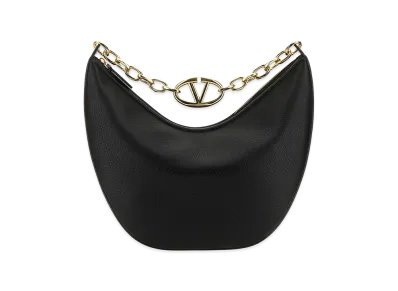 Valentino Women's Leather Medium Hobo Vlogo Moon Shoulder Bag "Black"