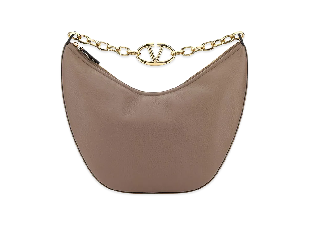 Valentino Women's Leather Medium Hobo Vlogo Moon Shoulder Bag "Antiqued Pink"