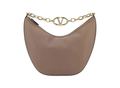 Valentino Women's Leather Medium Hobo Vlogo Moon Shoulder Bag "Antiqued Pink"