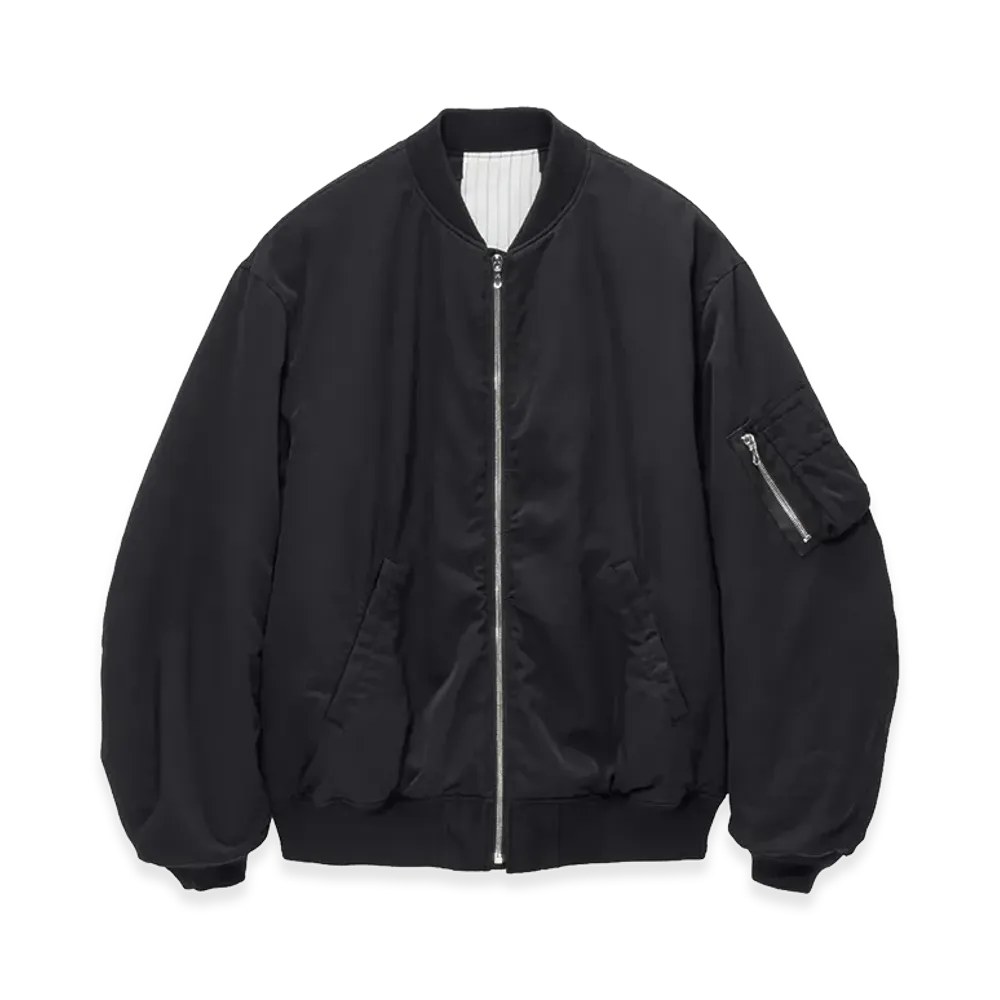 Graphpaper Fulled Wool Twill Flight Jacket "Black"