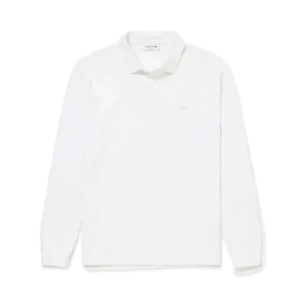LACOSTE Hiyoku Front Long Sleeve Polo Shirt "White"