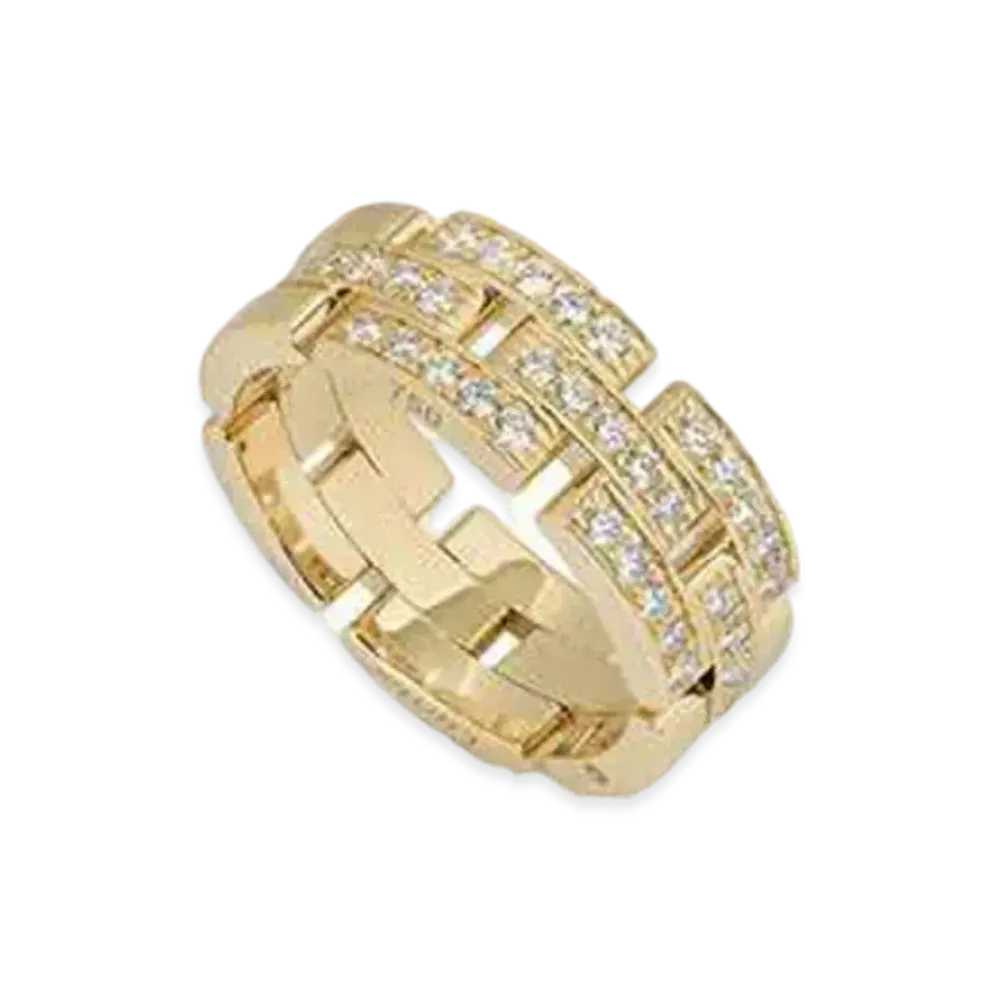 Cartier Maillon Panthere Ring, 3 Half Diamond-Paved Rows