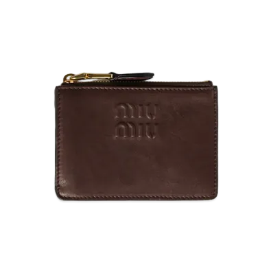 MIU MIU Nappa Leather Card Holder "Briarwood"