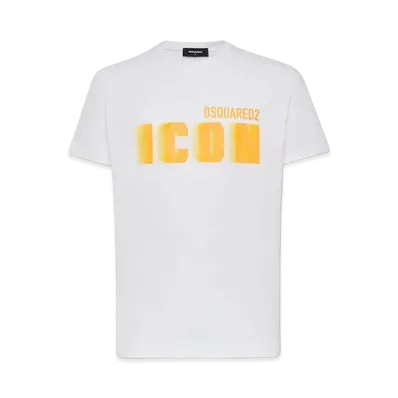 Dsquared2 Icon Blur Cool Fit T-Shirt "White/Orange Fluo"