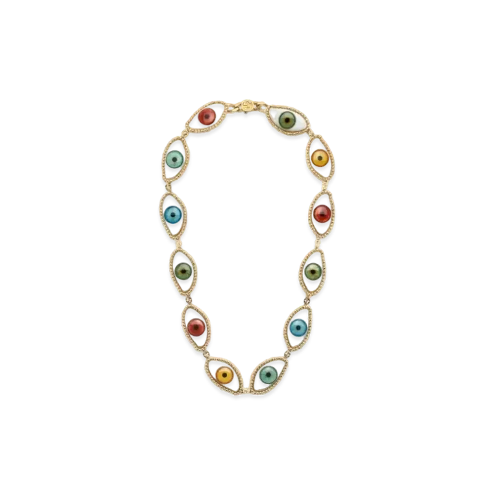 GUCCI Eye Motif with Interlocking Necklace "Silver"