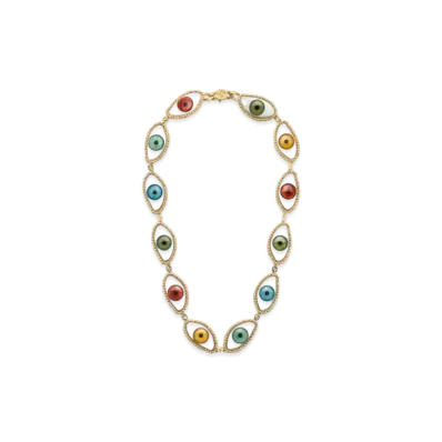 GUCCI Eye Motif with Interlocking Necklace "Silver"