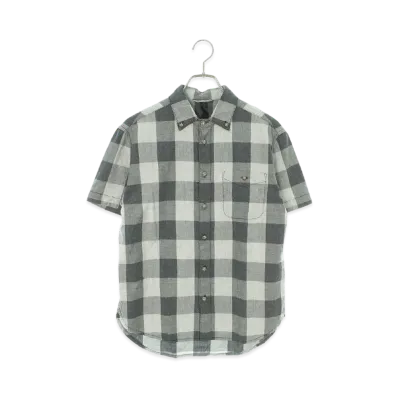Chrome Hearts Cross Ball Button Check S/S Shirt "Gray"