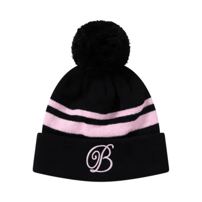 BlackEyePatch B Emblem Striped Pom Beanie "Lavender"