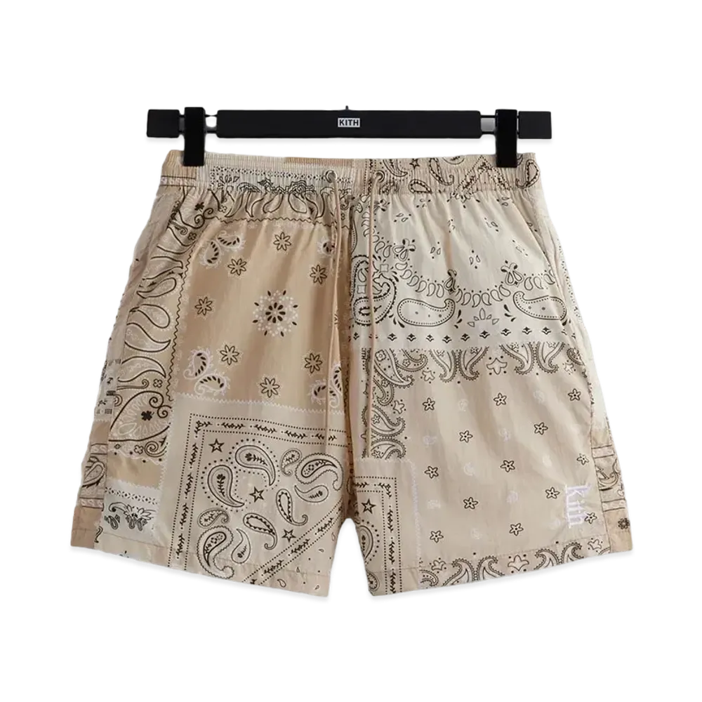 Kith Printed Active Swim Short Deconstructed Bandana "Canvas"