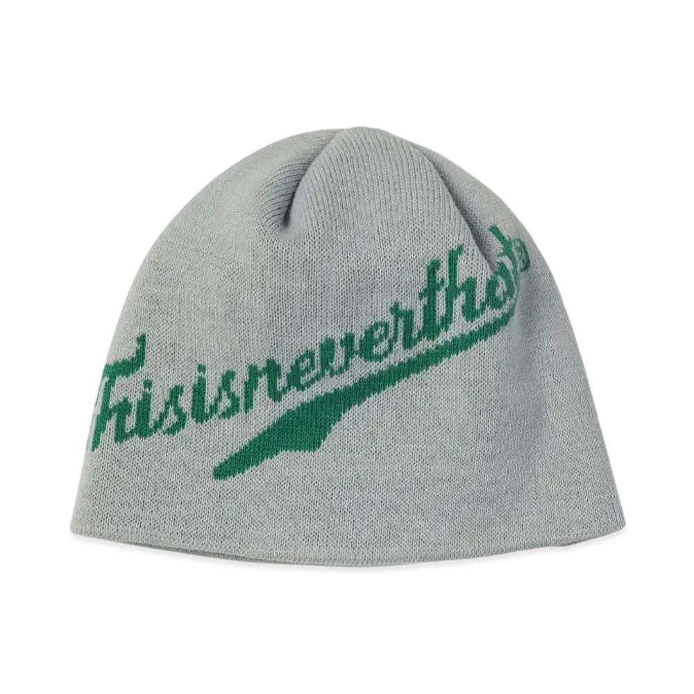 thisisneverthat Script-Logo No Cuff Beanie "Grey"