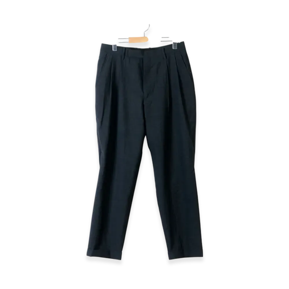 COMOLI Wool 2-Tuck Pants "Charcoal"