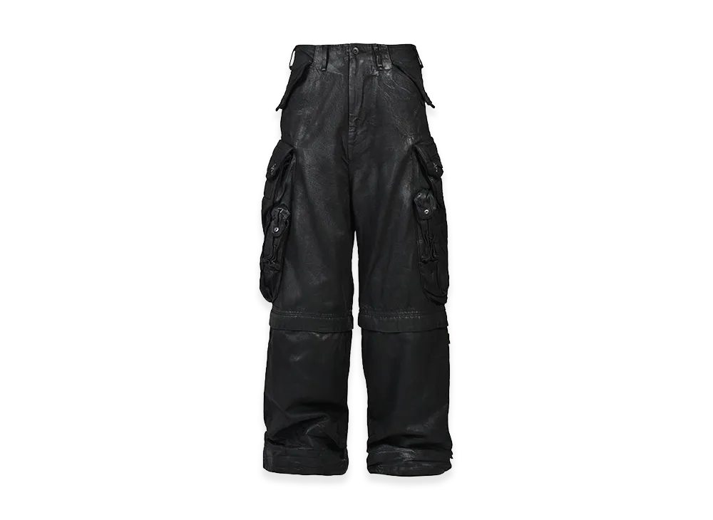 JULIUS x NUBIAN 12oz Denim Gasmask Wide Trouser "Black"
