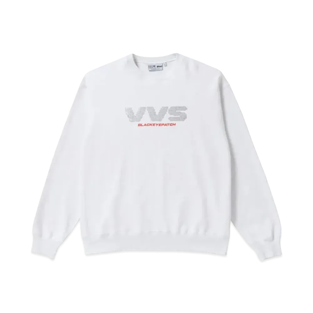 BlackEyePatch VVS RHINESTONE CREW SWEAT "White"