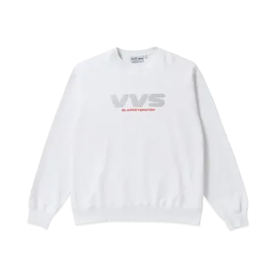 BlackEyePatch VVS RHINESTONE CREW SWEAT "White"
