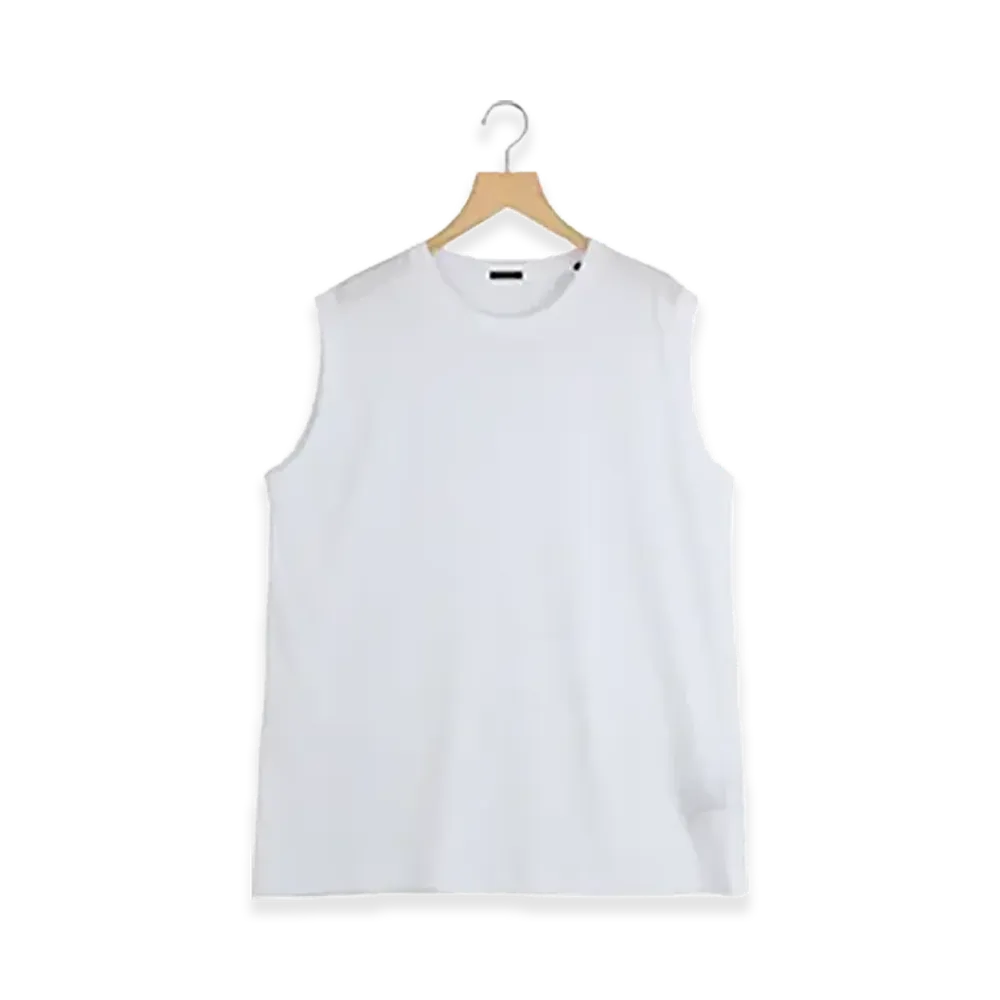 COMOLI Cotton Mesh Sleeveless "White"