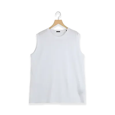 COMOLI Cotton Mesh Sleeveless "White"