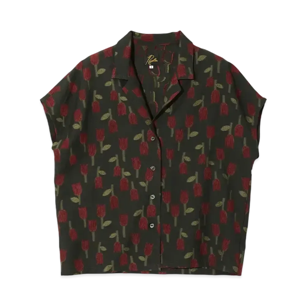 NEEDLES French Sleeve Blouse - R/W Tulip Jacquard "Red"