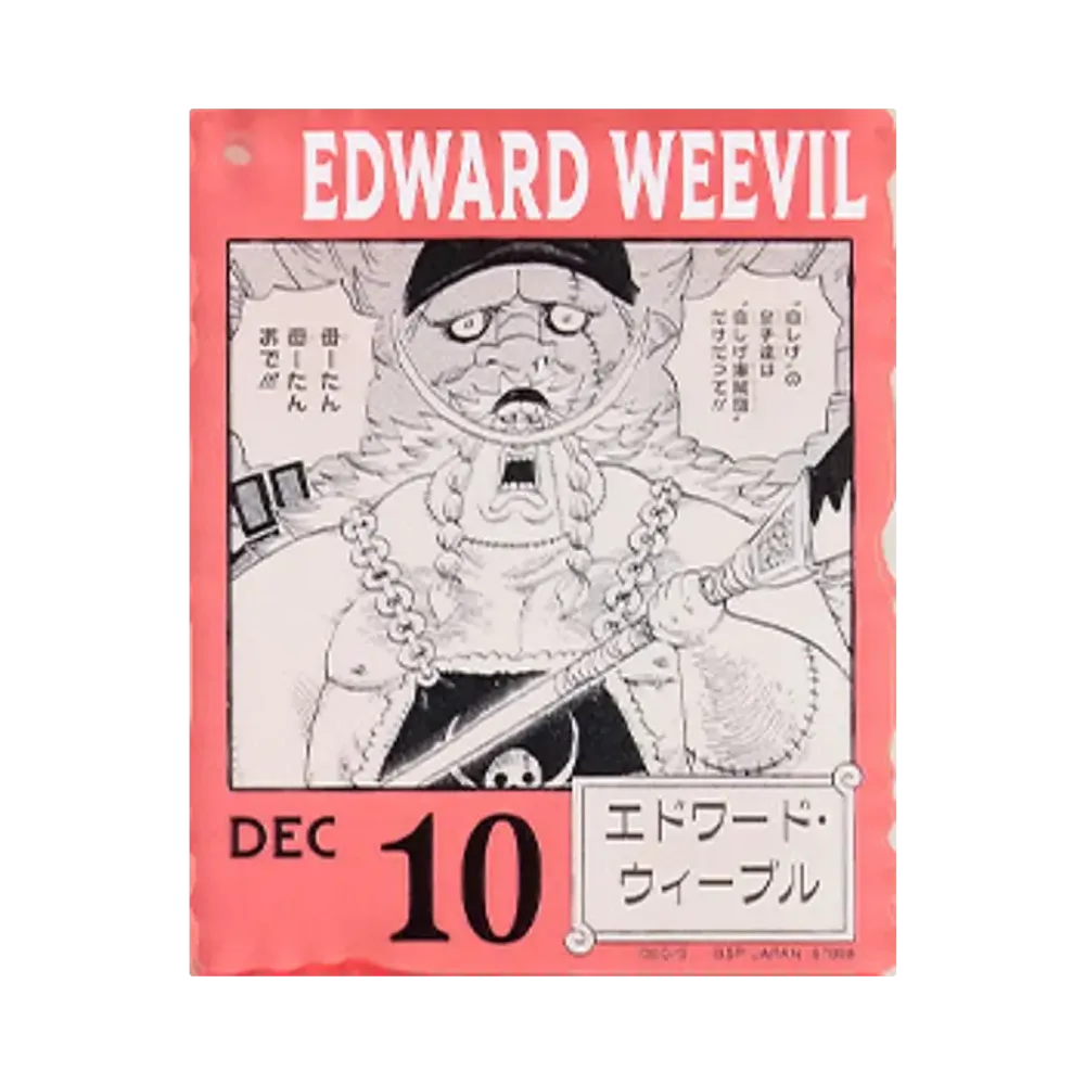 BANDAI "Ichiban Kuji" -ONE PIECE BASE SHOP Lottery 366DAYS OF BIRTHDAYS- Birth Month January-March Kon Colors Acrylic Block Charm Prize 12/10 Edward Weevil